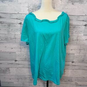 Talbots Teal Top Tee Plus Size 2X